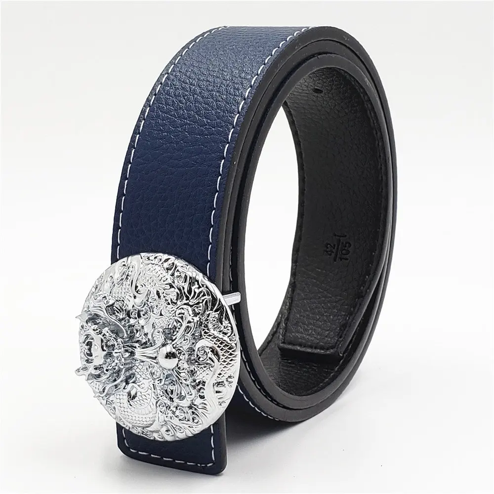2019 Новый Тигр Пряжка в виде дракона роскошный ремень мужской из настоящей кожи