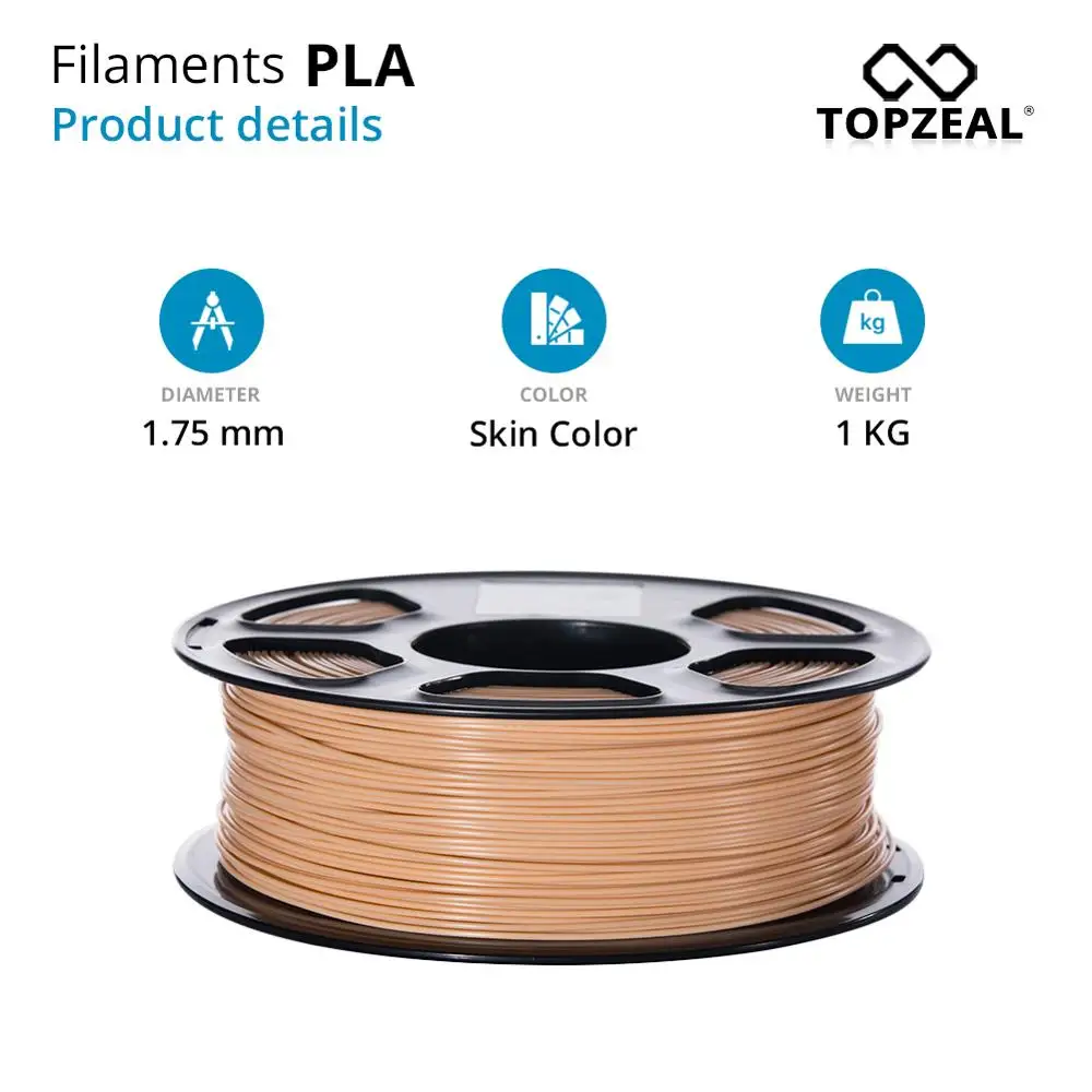 TOPZEAL цвет кожи PLA пластик для 3d принтера 1,75 мм 1 кг катушка PLA нити 3d принтер и материалы для 3D печати