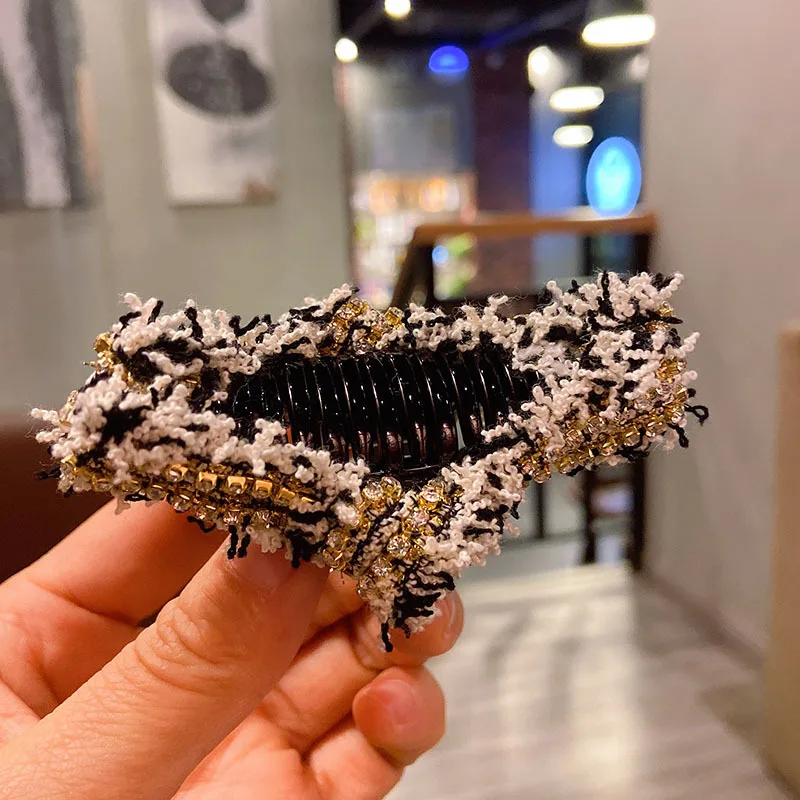 Модная одежда для девочек в ретро стиле с украшением виде кристаллов зажим волос