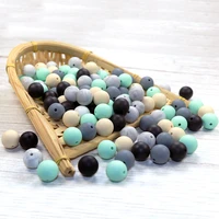 joepada 100pcslots 91215mm silicone beads bpa free making baby teething necklace toy silcone teething beads baby teether