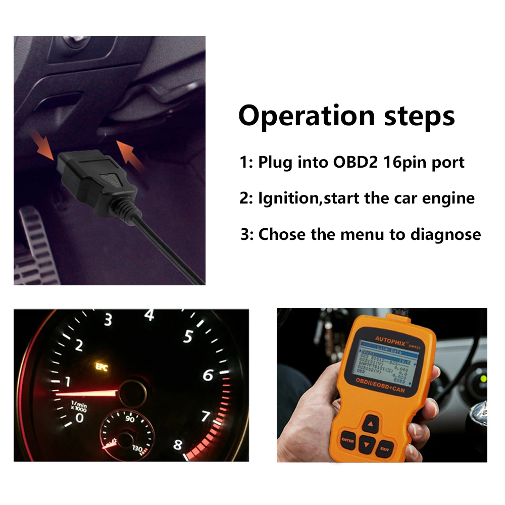 OBD2 Scanner OM123 ODB2 Car Diagnostic OBD 2 Code Reader For OBDll Tool Auto | Автомобили и мотоциклы