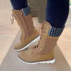 Женские теплые зимние ботинки, теплые водонепроницаемые ботинки до середины икры, повседневные теплые ботинки, 2021