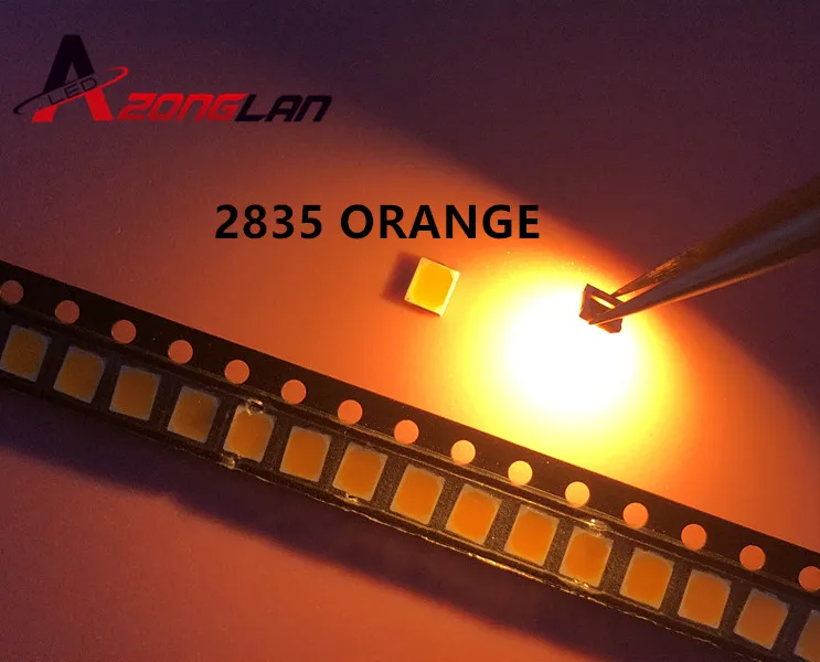 100 шт./лот SMD LED 2835 Светодиодные лампы 0 2 хайлайтер Вт оранжевый Янтарный