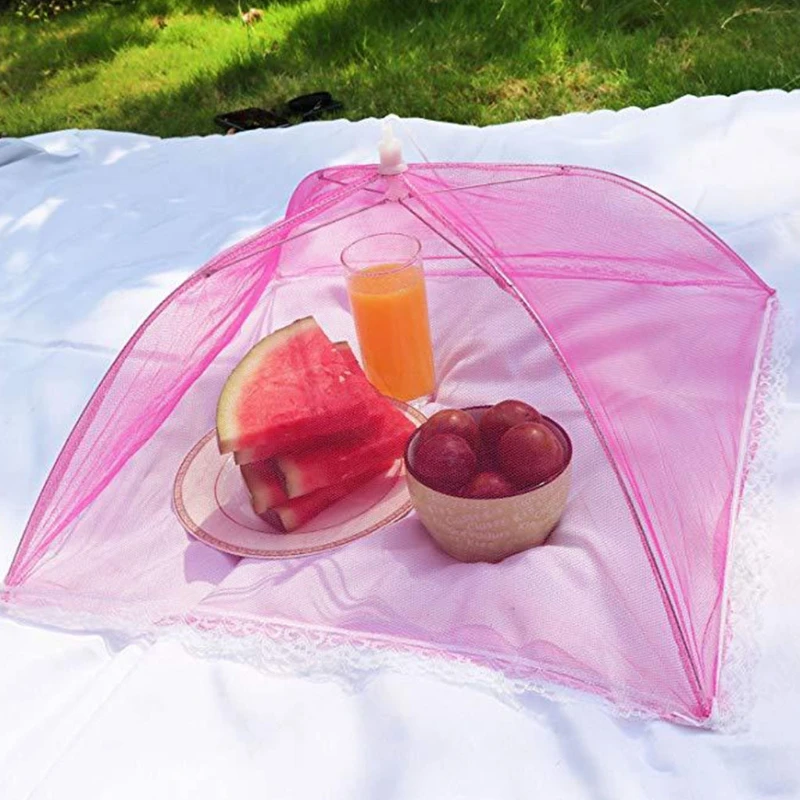 6 Pcs Pop-Up Mesh Screen Food Cover Tent Reusable Collapsible Anti Fly Mosquitoes Umbrella Net Protector for Home Ou | Дом и сад