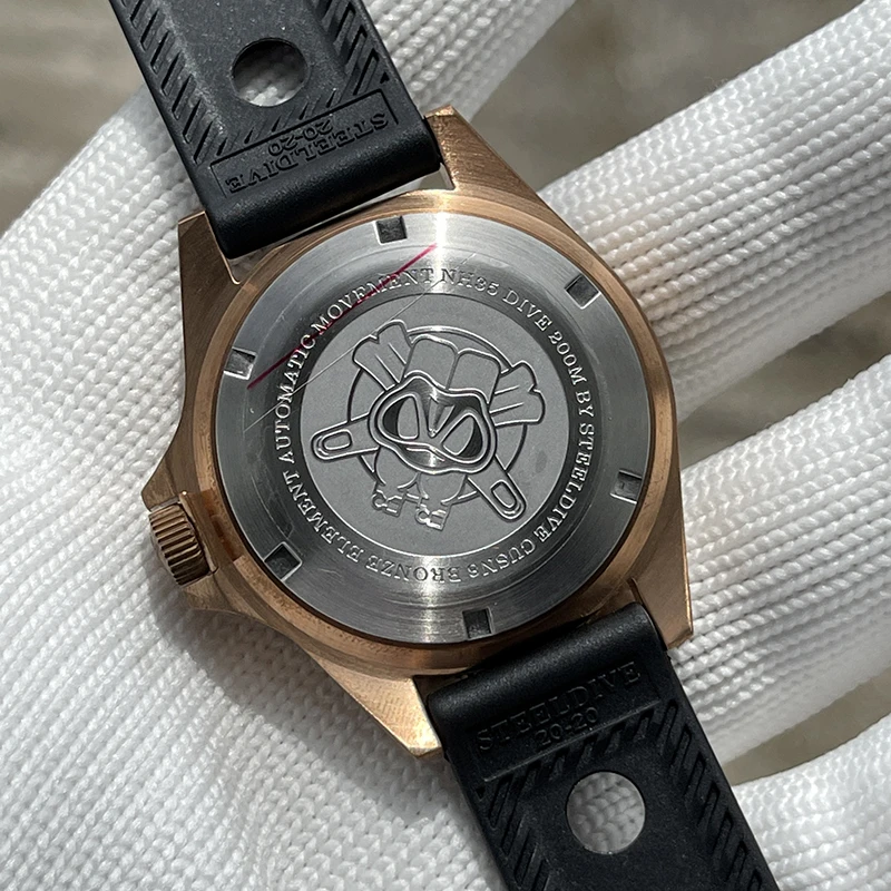 STEELDIVE мужские дайверские часы бронзовые роскошные автоматические 20 бар