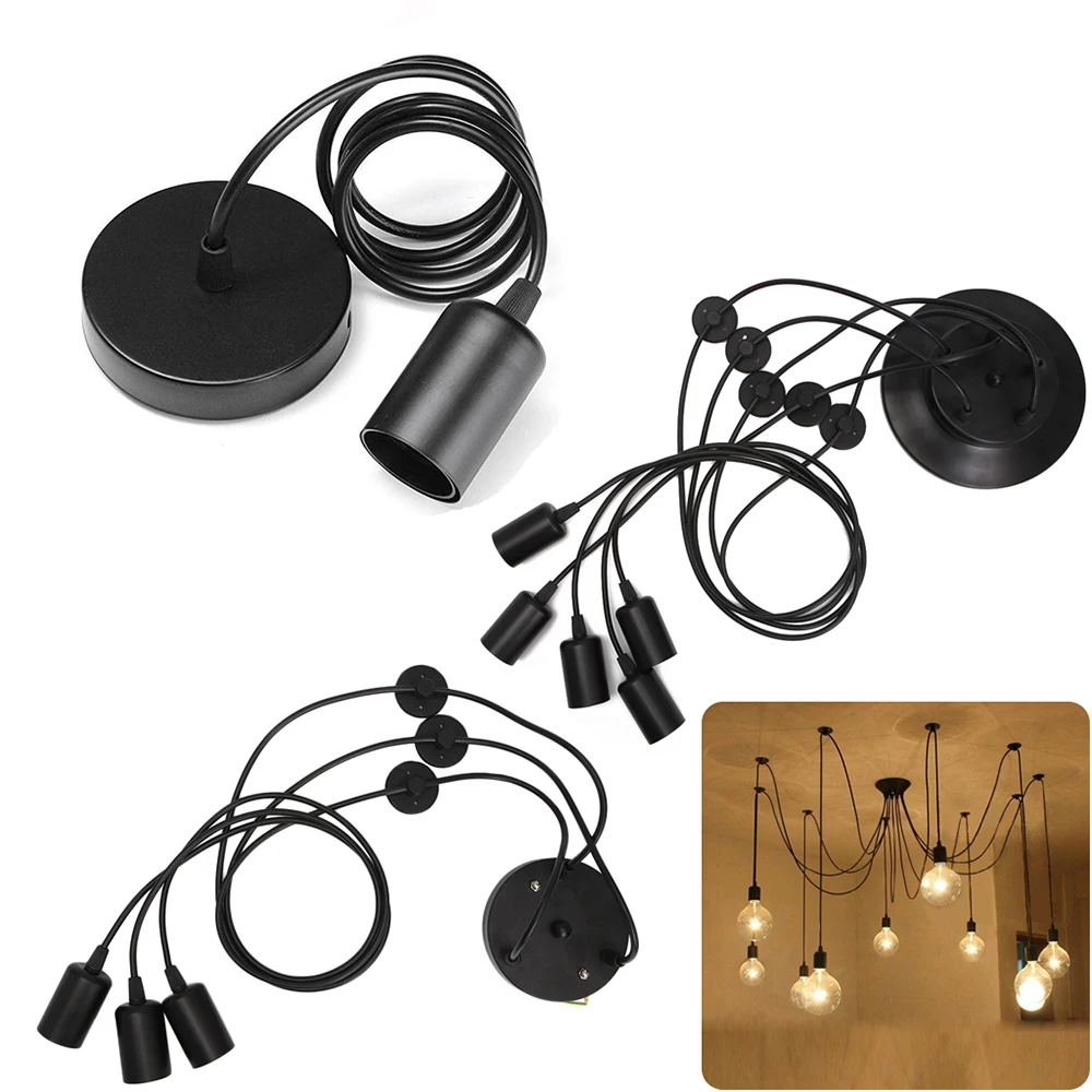 Винтажная Подвесная лампа в скандинавском стиле Е27 регулируемые подвесные