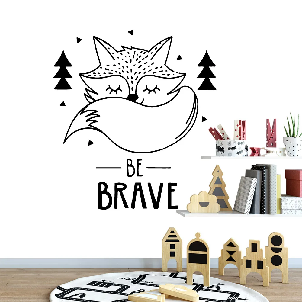 Красивая виниловая настенная наклейка Be Brave Fox s обои для детей Наклейка