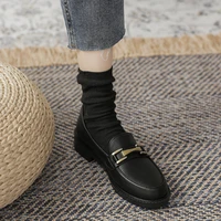 women shoes fashion pumps high heels leather loafers luxury mules leather slip on office square toe oxford ladies casual shoes