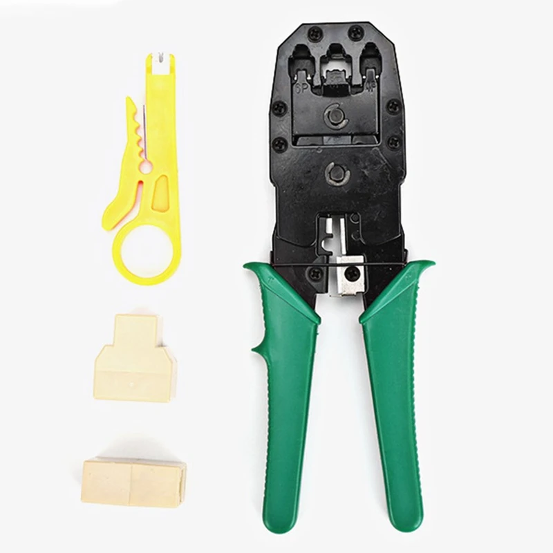 

10Pcs/Set Portable LAN Network Repair Tool Kit Cable Clamp Pliers Tester Network Crimper Stripping Crimping Pliers