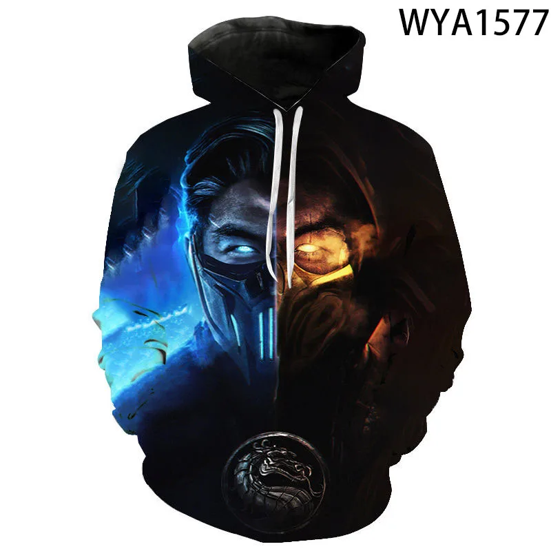 Новинка 2021 3D толстовки Mortal Kombat для мужчин женщин детей свитшоты Детская уличная