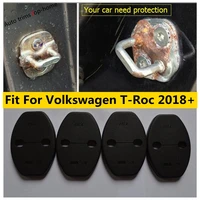 for vw volkswagen t roc t roc 2018 2022 door lock buckle pad guard protective cover kit trim 4pcs plastic accessories