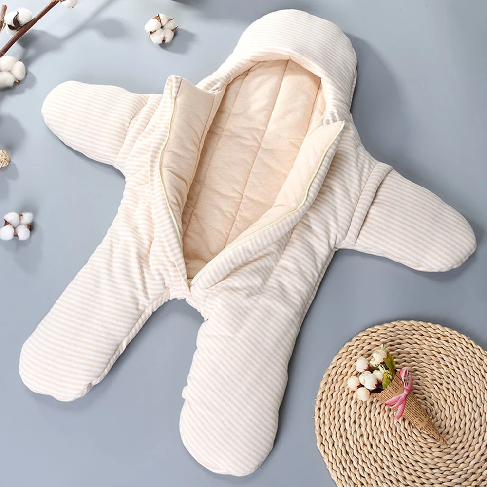 

Детский спальный мешок, конверты для новорожденных, дизайн морской звезды, цветной хлопок, зимний уплотненный спальный мешок с разрезом ног...
