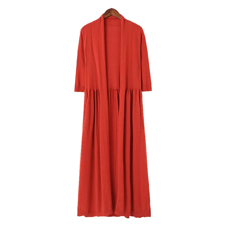 

Женский свитер, вязаный кардиган, весна 2020, новый Однотонный свитер с v-образным вырезом и длинными рукавами, Свободный Длинный Повседневный...