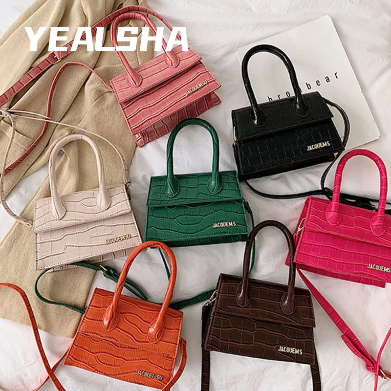 

Fashion Women's bag Soft PU Leather Alligator Bag Solid Color Inclined Shoulder Bag Handbag Messenger Bags