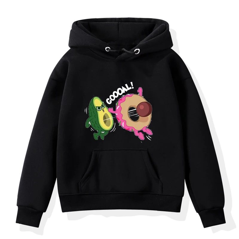 

New Children's Fleece Hoody Sweatshirts Clothing Crewneck Streetwear Autumn Hoodies Avocado Donuts Cartoon Kids Hoodies Clothes