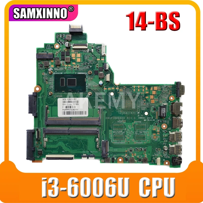 JIANSU для HP 14-BS 240 G6 Серия материнская плата ноутбука DA0P1BMB6D0 с SR2UW i3-6006u CPU 925423-001 925423-501