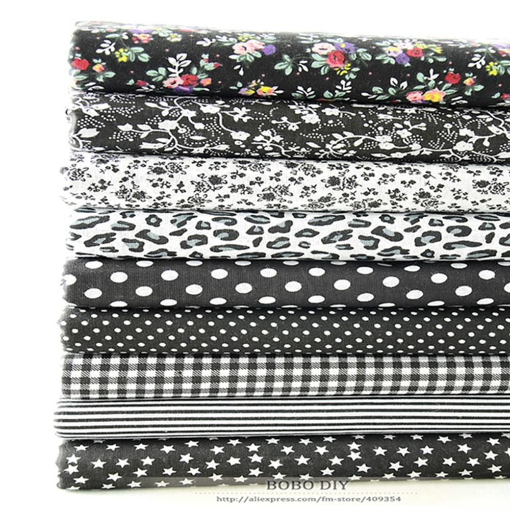 &quotКлассический черный&quot жир четверть хлопок ткань &quotтильда&quot Квилтинг