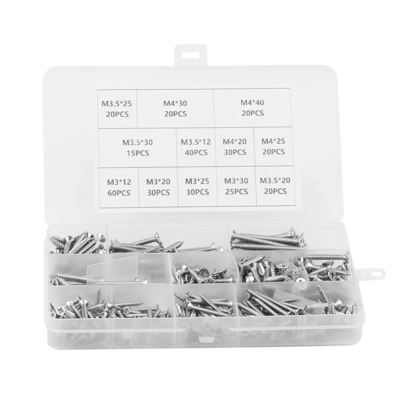 

330 штук в штучной упаковке 304 винт из нержавеющей стали с потайной головкой/с плоской головкой