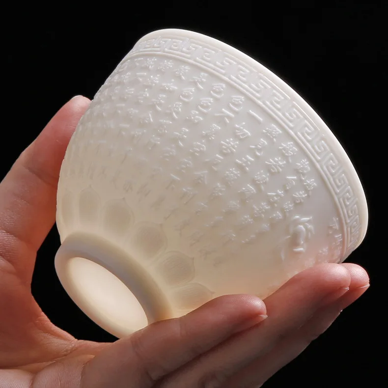 Китайские большие белые фарфоровые чайные чашки с нефритом Керамические