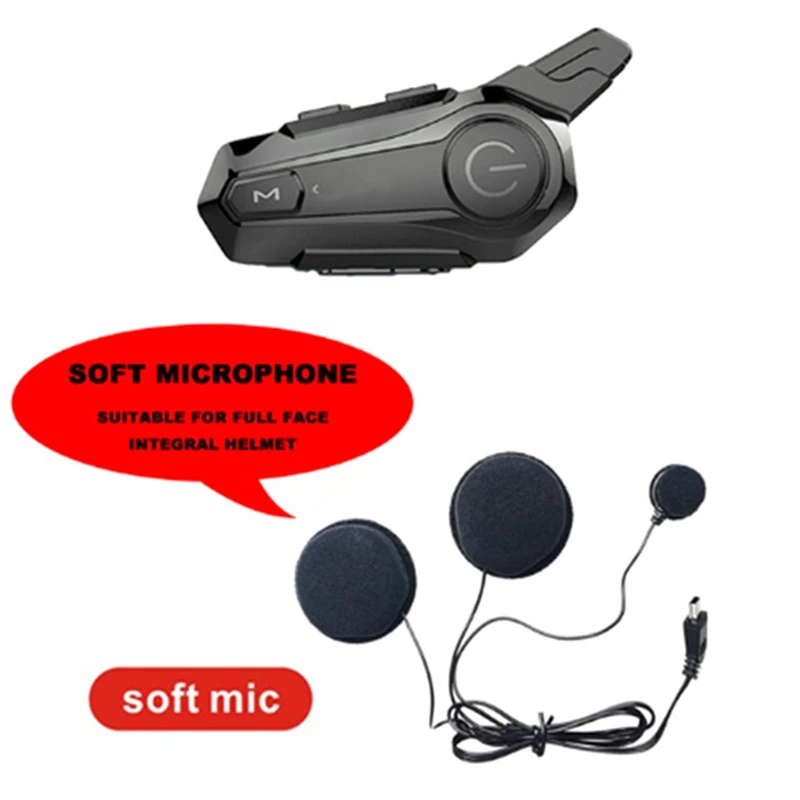 

Motorcycle Bluetooth Helmet Intercom Universal Pairing Waterproof Interphone Headset with CNC Noise Reduction Function