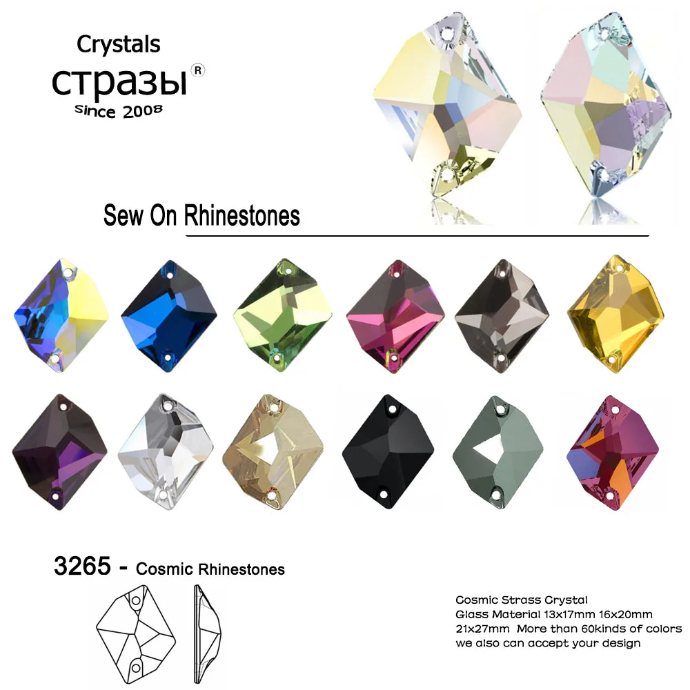 

CTPA3bI Cosmic Ornament Clear Sew On Crystal Gemstones Flatback Glass Glitter Sew On Rhinestones Strass For Crafts Wedding Dress
