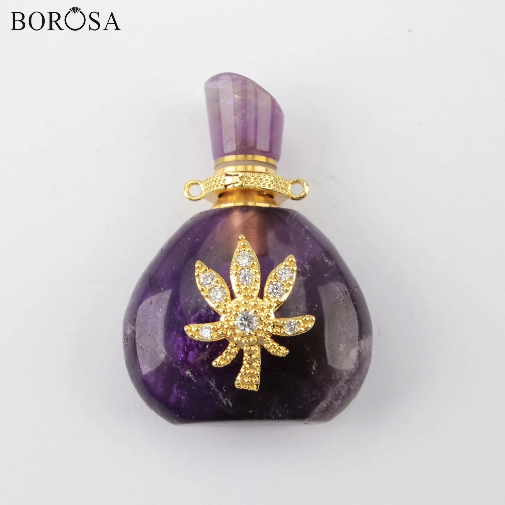 1 шт., подвеска в виде бутылочки парфюма золотого, зеленого цветов с флюоритом/аметистом