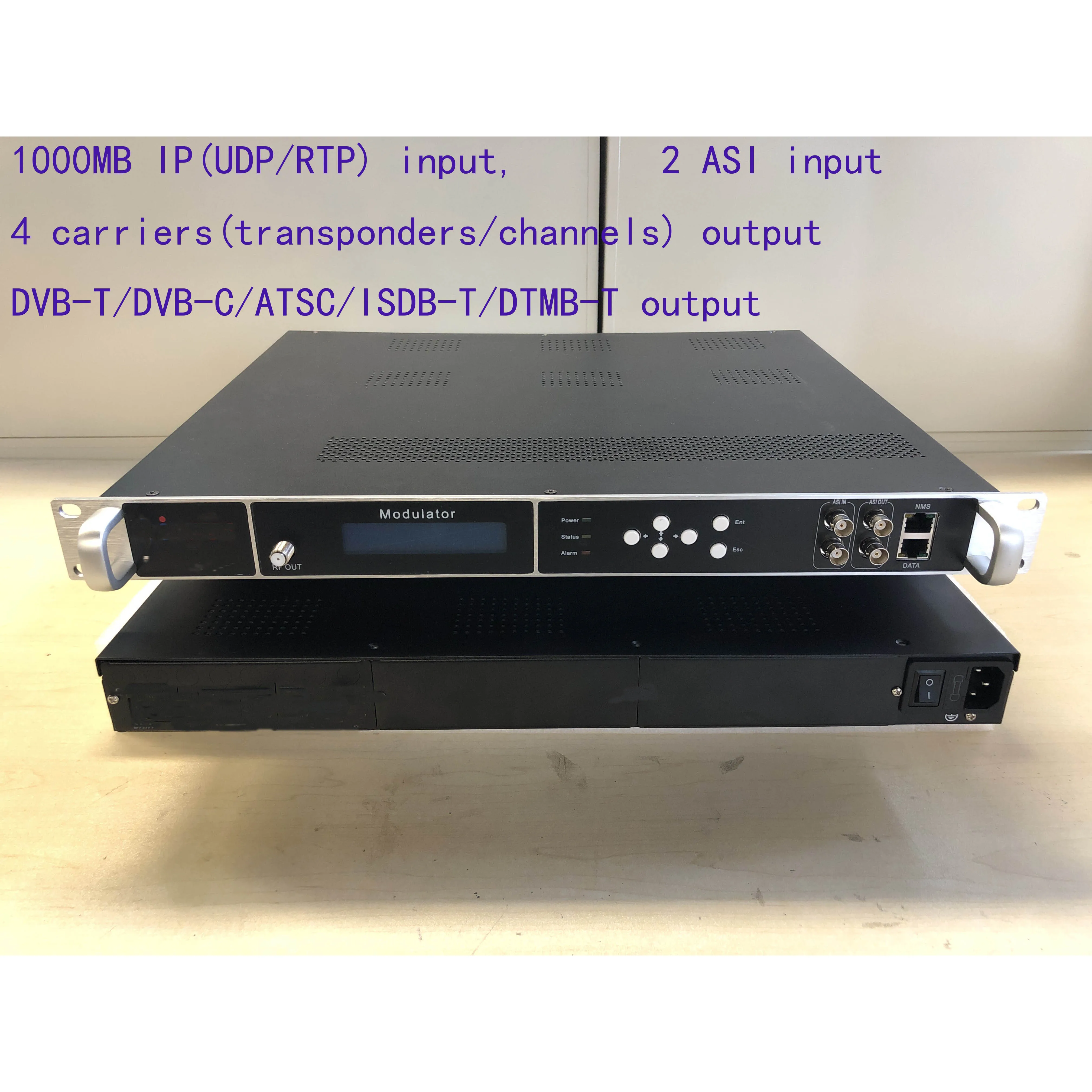 1000 МБ IP к DVB-T/C кам-модулятор, 4 носителя DVB-T/C цифровой модулятор, giga IP к кам-модулятор, цифровой catv модулятор