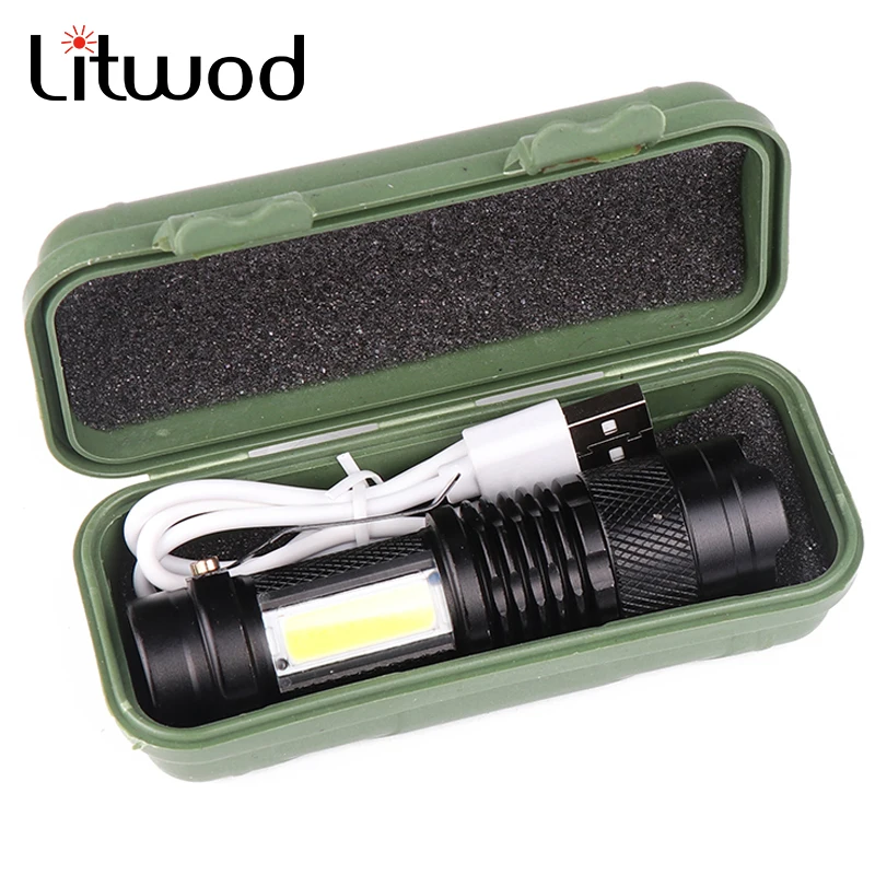 Zoomable Led Flashlight Built-in Battery XP-G Q5 Mini Torch Lamp Adjustable Penlight Waterproof For Outdoor Camping Lantern