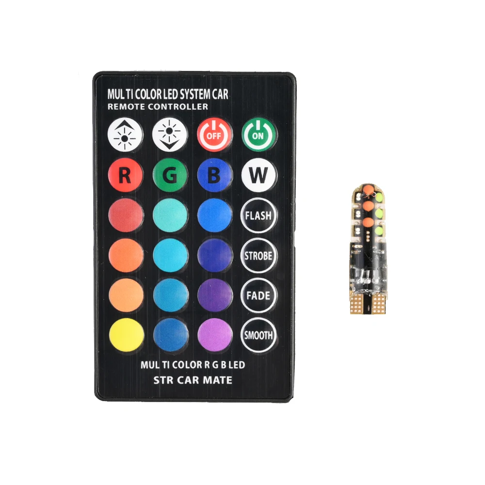 Универсальный 12 В Автомобильный светодиодный W5W T10 RGB COB 12SMD светильник s