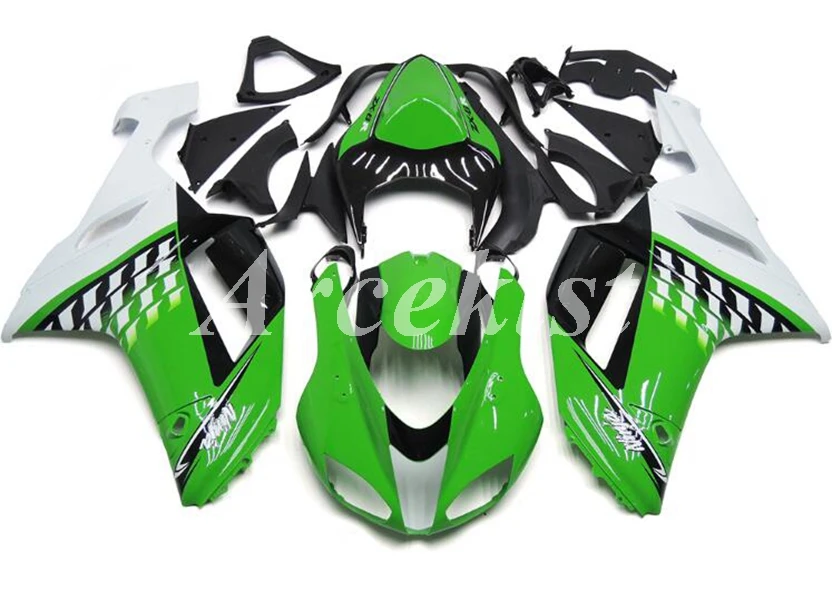 

Комплект обтекателей для мотоцикла из АБС-пластика, 4 подарка, подходит для kawasaki Ninja ZX6R 636 2007 2008 6R 07 08, обтекатель, крутой белый зеленый
