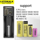 LiitokalaChargerLii-100B 100 202 18650USB аккумулятор 26650 литиевая батарея, портативная AA AAA1.2V Ni-MH 14450 10440 18350 16340 портативная зарядка зарядное устройство акб зарядка для батареек умное универсальный