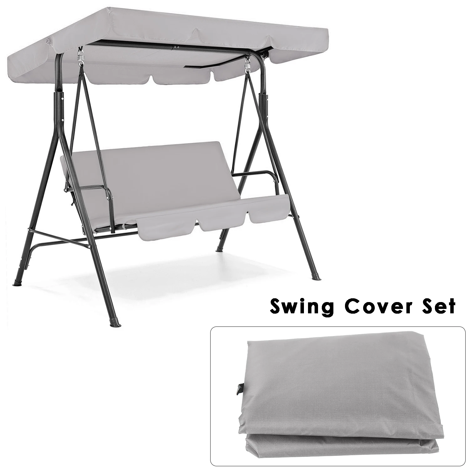 

Waterproof Patio Swing Cover Set Swing Canopy Seat Top Cover Swing Seat Cover For Garden Courtyard Outdoor Swing Shade Cover