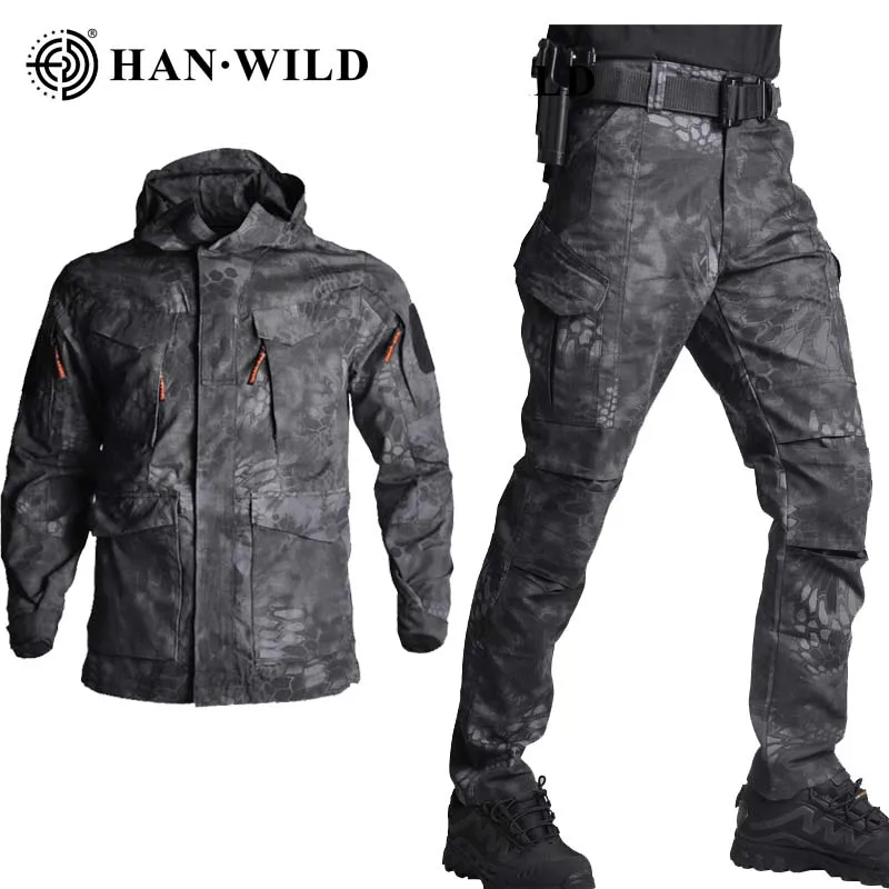 

HAN WILD M65 Military Camouflage Jackets or Pants Army Tactical Men's Windbreaker Hoodie Field Jacket Outwear Casaco Masculino