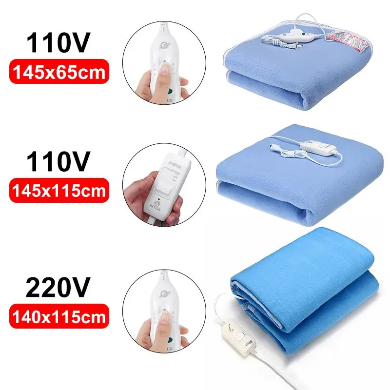 

145cmx65cm/145cmx115cm Electric Blanket Thicker Heater Single Body Warmer Heated Blanket Thermostat Electric Heating Blanket