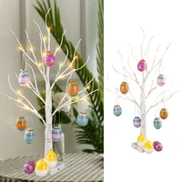 60cm easter decor led birch tree light easter eggs hanging ornaments tree easter party supplies easter decoration for home table
