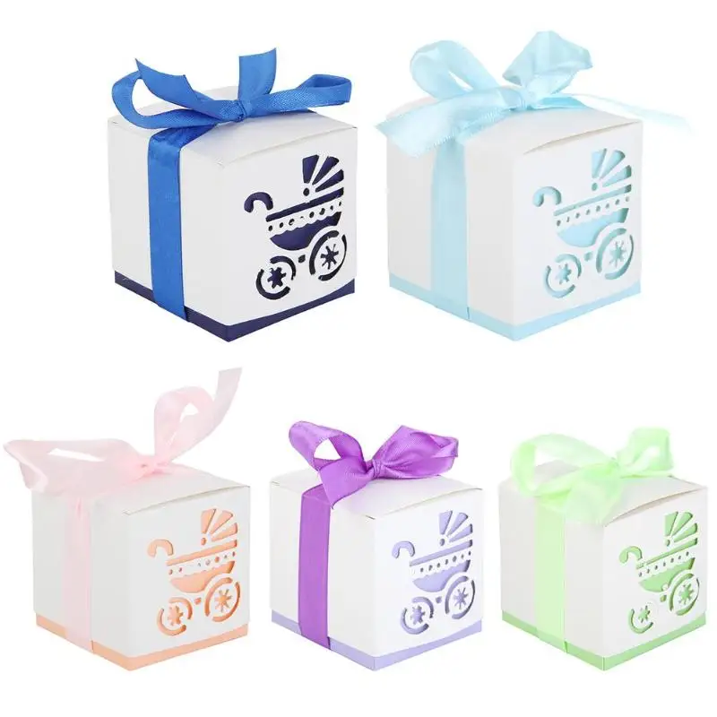 Оригинальность 10 шт. детская коляска вырезанная полые красивый конфетный