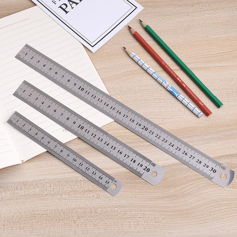 

Metal Ruler Stainless Steel Ruler 15cm Metal Scale Novelty Set of Drafting Rules Drawing Measurement Student Stationery