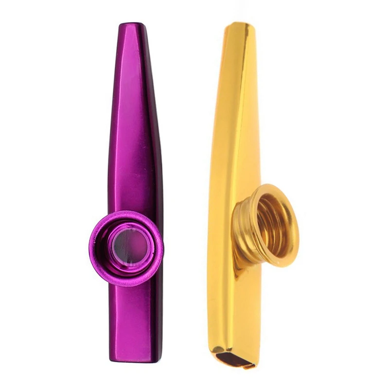 

Металлический корпус из алюминиевого сплава Kazoo с 5 шт. подарков для детей, для любителей музыки, золотистый и фиолетовый (2 комплекта)
