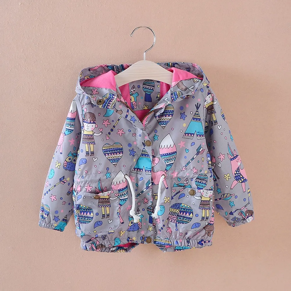 Детский Тренч с рисунком для мальчиков и девочек сезон весна осень Верхняя