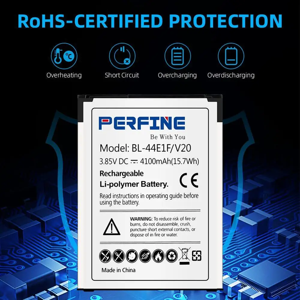 2 шт LG V20 батарея Perfine 4100 mAh bl 44e1f H910 Stylo 3 LS777 стилус M400Y сменные батареи|Аккумуляторы