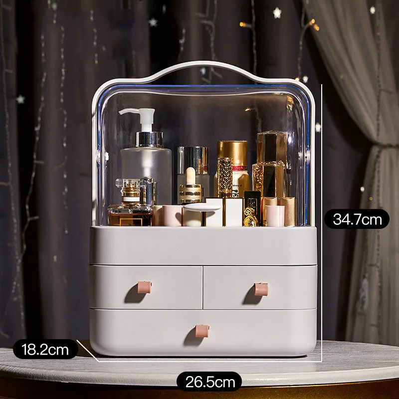 

Desktop Makeup Cosmetic Box Large Transparent Hand Skincare Organizing Cosmetic Case Dustproof Organizer Storage Box Jewelry box