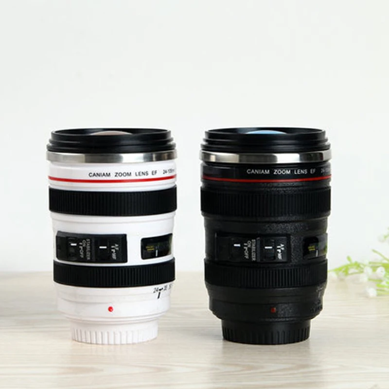 

Stainless Steel Camera Coffee Lens Mug White Black Coffee Mug Creative Gift 13.3*8.3cm
