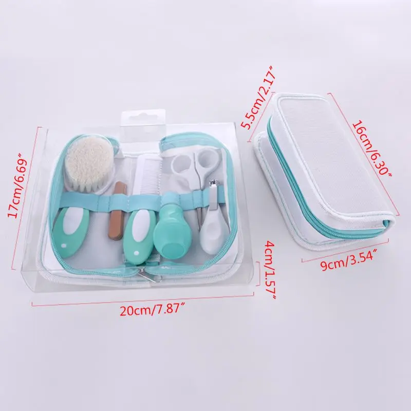 

1 Set Baby Nursing Kit Nail Clippers Trimmer Brush Comb Soft Professional Portable All in One Newborn Children Care Grooming Sa