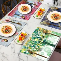 placemat kitchen dinning coasters table mats non slip table mats decoration placemat kitchen accessories pu leather