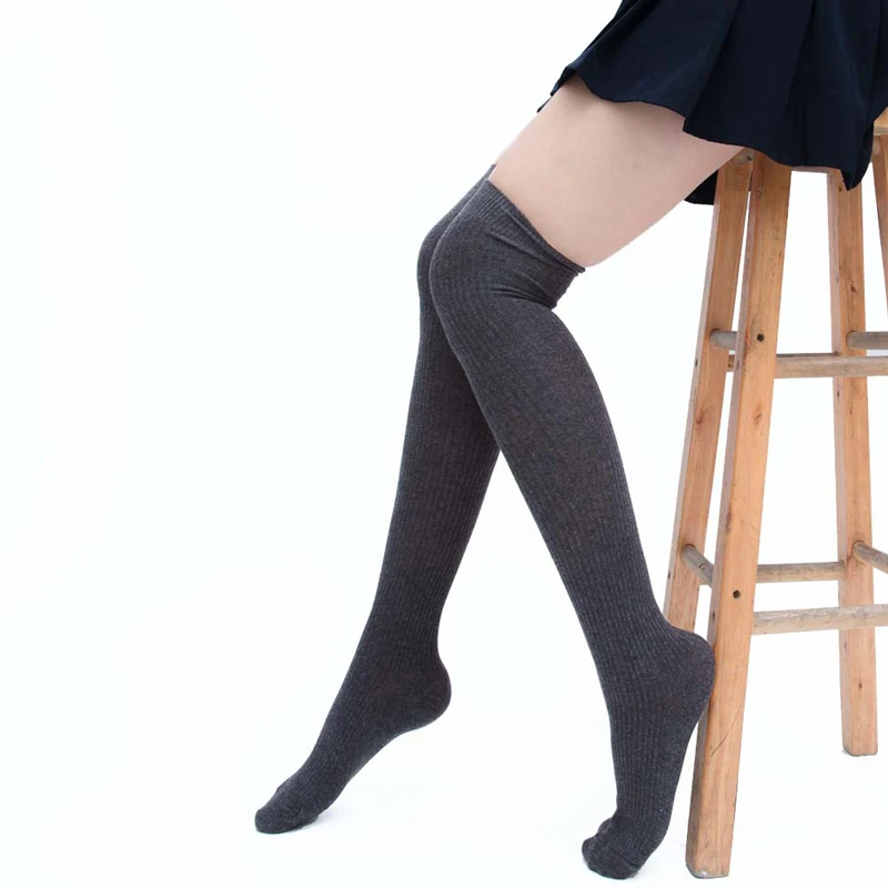 

Stockings 3 Colors Fashion Women's Stockings Sexy Warm Thigh High Over The Knee Socks Long Cotton Stockings For Ladies Girls