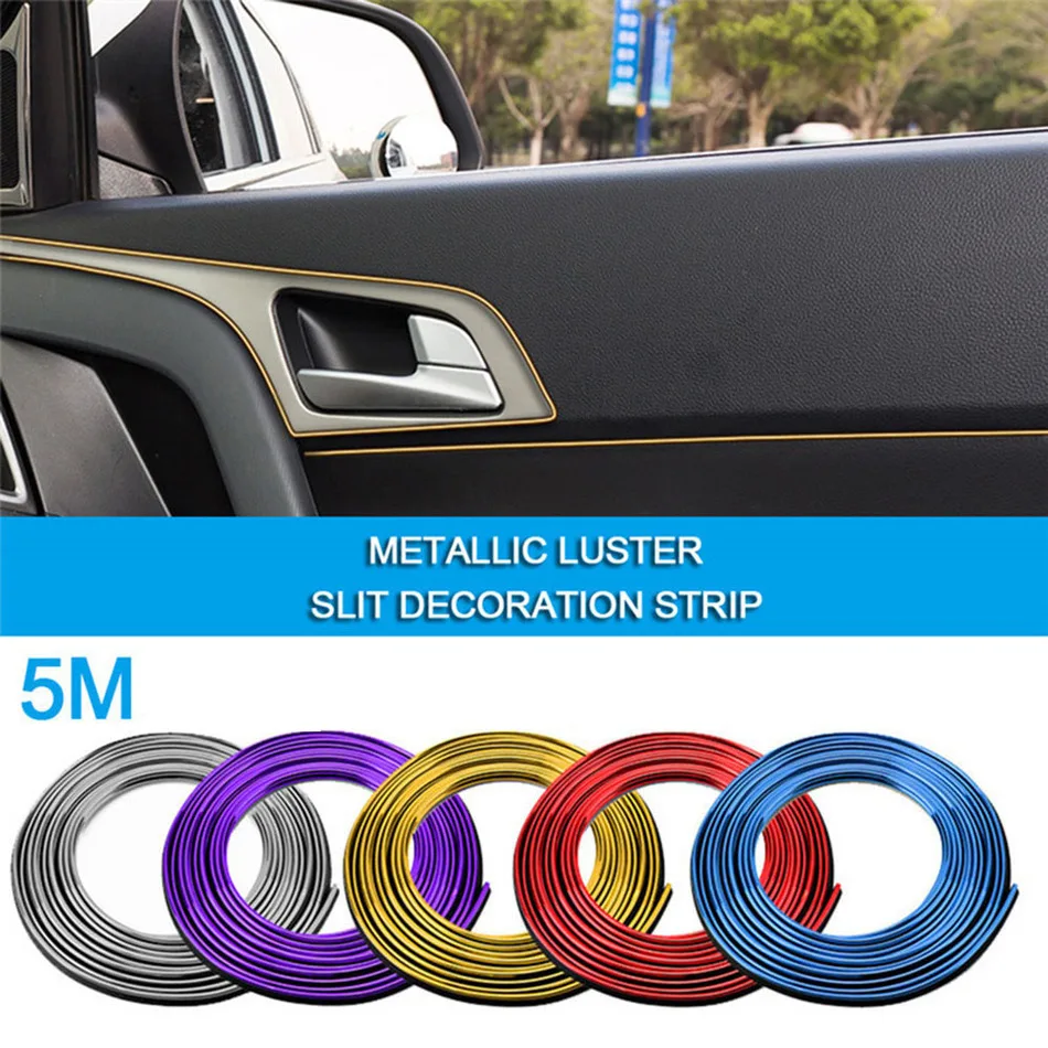 

5 Meters Car Styling Universal DIY Flexible Interior Decoration Molding Trim Strips Auto Door Edge Sticker
