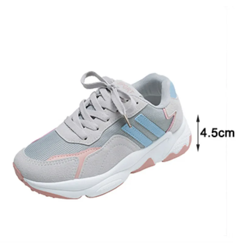 

Women Sneakers Lace Up Vulcanized Shoes Female Platform Walking Air Mesh Breathable Comfort Ladies Casual Students Footwear 2020