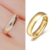 simple unisex couples simple smooth circle mens ring finger gold plated rings for women wedding engagement lovers jewelry