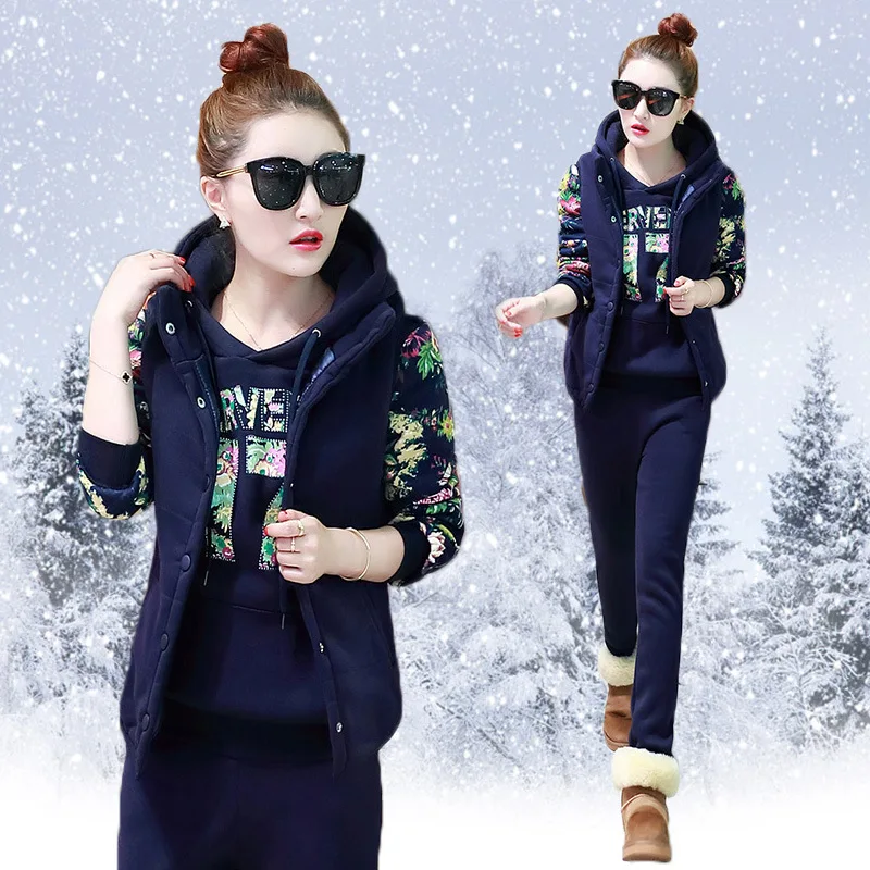 Voobuyla женский спортивный костюм с принтом Осень зима комплект из 3 предметов