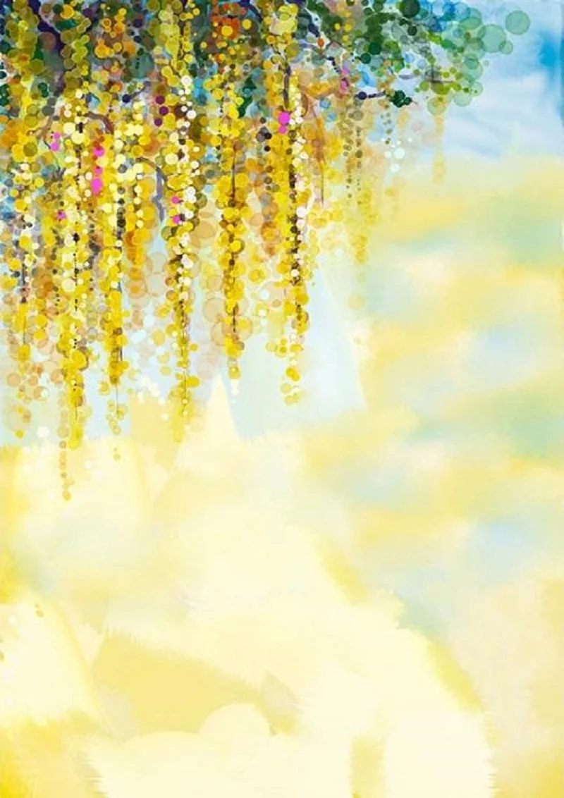 

Spring Yellow Flower Backdrop For Children Creative Props For Vinyl Party Background Photo Studio